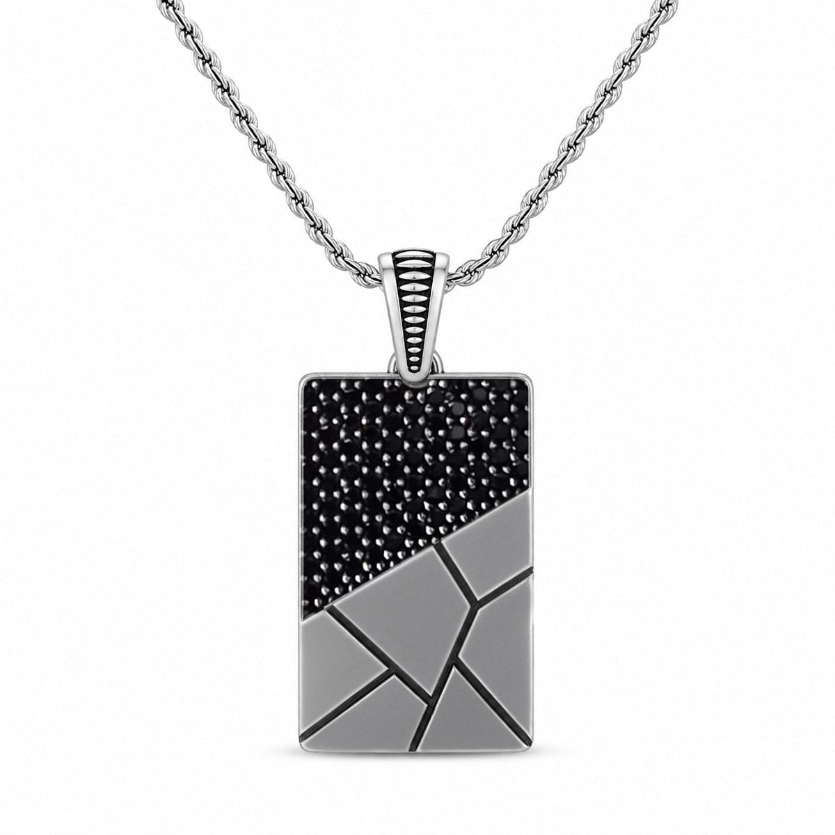 Obsidian Grid Pendant
